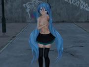 MMD Capelli Blu Babe Piercing Capezzoli Giocattoli Del Sesso