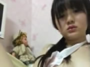 Carino selfie ragazza asiatica che gioca con la sua figa